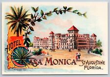 Postcard Florida St Augustine Art Casa Monica Hotel and 95 Cordova Restaurant 5V picture