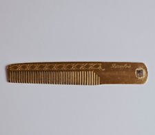 BEAUTIFUL VINTAGE GOLD TONE ENGRAVED BRASS HAIRBRUSH COMB picture