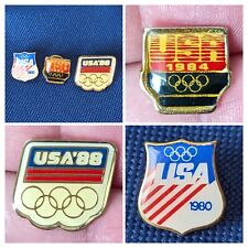 Set of 3 US Olympic Pins 1980 1984 1988 USA USOC United States Olympic Committee picture