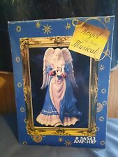 Vintage Angel With Harp Musical Ceramic Figurine ~ #56543 AMP - HRP picture