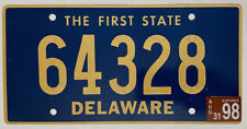 1998 DELAWARE Riveted License Plate DE #64328 picture