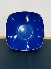 Vntg Catherine Holm Royal Blue Enamel In Stainless Outside Rounded Square Bowl picture