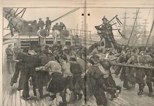 Antique Rare Harper's Weekly  1873 SCENE ON THE DECK OF AN ENGLISH TROOP SHIP picture