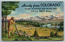 Frontier Man Howdy From Colorado CO Linen Postcard 1941 picture