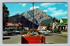 Banff-Alberta, Banff Main Street, Advertisment, Vintage Postcard picture