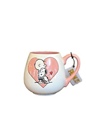 Peanuts Snoopy Valentine's Day Ceramic Mug Hearts White Pink Charlie Brown picture