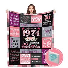 50th Birthday Gifts for Women 50th Birthday Gifts Blanket 50 Year Old Gifts f... picture