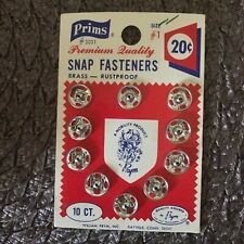 Vintage Prims Premium Quality Snap Fasteners Size 1 Rustproof, 20 Cents picture