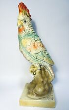 Vintage LCL Large Cockatoo Chalk Ware Ceramic MCM Figurine Statue picture