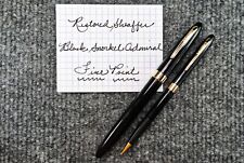 Restored Sheaffer EXCELLENT Black Snorkel Admiral Smooth Fine Point Pen & Pencil picture