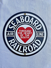 Vintage Seaboard Airline Railroad Through the Heart of the South Porcelain Sign picture