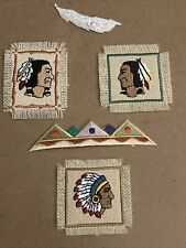 Native American Set Of 5 Patches: New, Iron On, Embroidered, High Quality, picture
