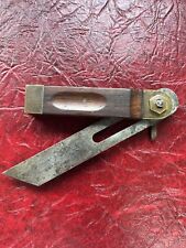Antique  Stanley 6” Wood and Brass T Bevel Square 9-6-04 New Britain Connecticut picture