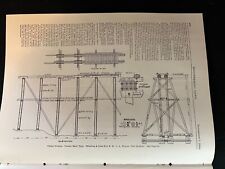 1889 Industrial Illustration/Drawing Timber Trestles Wheeling & Lake Erie R.R. picture
