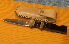 Vntge. Large Spearpoint Lockback Folding Knife w/ Sheath- Pre-Owned picture