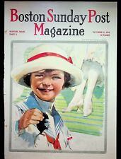 D. Smith COVER ONLY Boston Sunday Magazine October 8 1916 Girl Holding Mouse picture