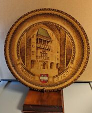Vintage HAND-CARVED WOODEN AUSTRIAN Collector's PLATE - Innsbruck Tirol picture