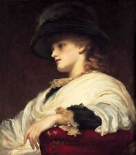 Dream-art Oil painting Lord-Frederic-Leighton-Phoebe beauty young lady noblelady picture