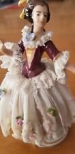 Vintage marked Dresden Germany porcelain lace dancer lady figurine preowned picture