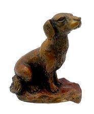 Vintage Resin Dog Figurine Red Brown Two Tone Chinese Zodiac Sitting Setter 3.5