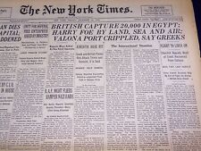 1940 DECEMBER 13 NEW YORK TIMES - BRITISH CAPTURE 20,000 IN EGYPT - NT 2748 picture