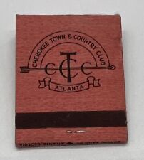 Vintage Unstruck Matchbook, ATLANTA   Cherokee Town and Country Club -Rare picture