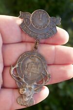 Antique 1908 B.P.O.E. Elks Lowell, Massachusetts Lodge No. 87 Medal Badge Pin picture