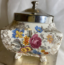 English Ware Floral Porcelain Lancaster & Sandland Sugar W Cheltenham Plate Lid picture