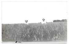 People In A Field, Antique RPPC Photo Postcard picture