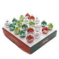 Shiny Brite Holiday Splendor Ball Multicolor Flocked Mini Ornament Set 20 1.25
