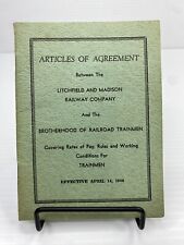 1948 Litchfield & Madison Railway Co Brotherhood RR Trainmen Articles Agreement picture