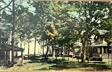 Sodus Bay Lake Bluff Lake Avenue Cabins New York Antique Postcard c1910 picture