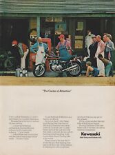 1974 Kawasaki Z-1 - Old Country Gas Station General Store Crowd Admire- Print Ad picture