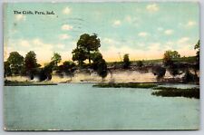 Peru Indiana~Cliffs on the River~Hello Susan~1913 Postcard picture