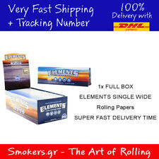 1x Full Box Elements Single Wide Cigarette Rolling Papers (FULL BOX) picture