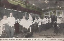 Tampa, FL: 1913 Three Friends Barber Shop - DeSoto? *rare* Florida postcard Fla picture