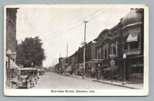 Main Street DECATUR Indiana~Antique Adams County IN Car Garage & Gas Pump~1920s picture