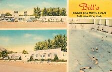 Linen Roadside Postcard; Bill's Dinner Bell Motel & Cafe, Salt Lake City UT picture