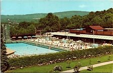 Grossingers NY New York Swimming Pool Postcard PM Clean Cancel WOB Note VTG 10c picture