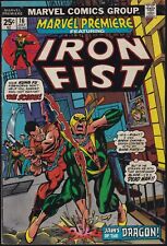Marvel Comics MARVEL PREMIERE #16 Second Appearance of Iron Fist 1974 FN-/VG picture