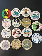 Pogs Vintage Hawaii Lot Of 15 1990’s Collectibles Bad Boy Club, Bob Marley. picture