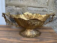 Barbour International S.P 3390 Antique Hammered Brass Bowl Ornate Centerpiece 16 picture