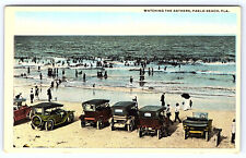 Pablo Beach Florida Watching the bathers postcard A905 picture