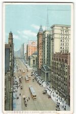 Postcard 1936 Looking up Euclid Avenue, Cleveland, Ohio VTG ME8. picture