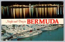 Postcard Hamilton Bermuda Night and Day Docked Cruise Ships picture