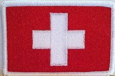 Switzerland Flag Military Patch W/ VELCRO® Brand Fastener White Emblem #056 picture