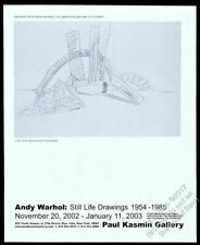 2002 Andy Warhol Still Life hammer sickle art NYC gallery vintage print ad picture