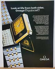 1981 Omega Equinoxe Digital-Analog Watch Reverso Gold Face Photo Print AD RARE picture