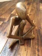 Wooden Abstract Meditating / Crouching Person Sculpture - Wooden Home Decor picture