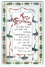 1914 A Merry Christ I would Flood Your Path with Sunshine - Candle Lights picture